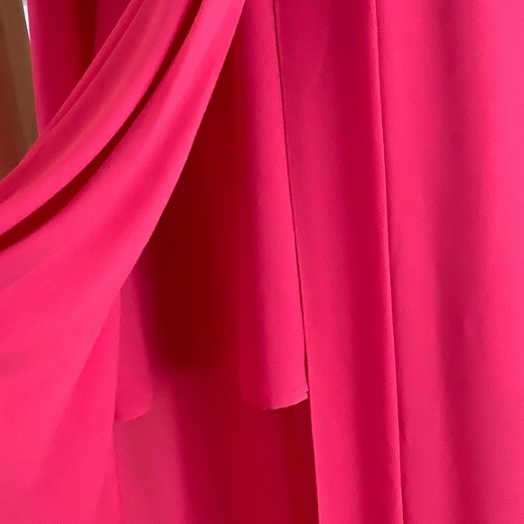 HALSTON Arymetric Draped Gown Azalea Pink 12   NEW MSRP $395 - Picture 10 of 17
